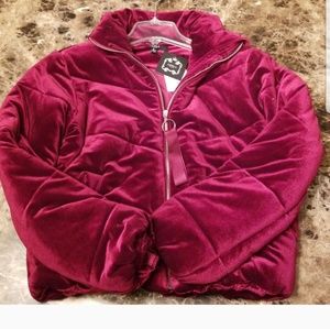 Womens Velour puffer coat